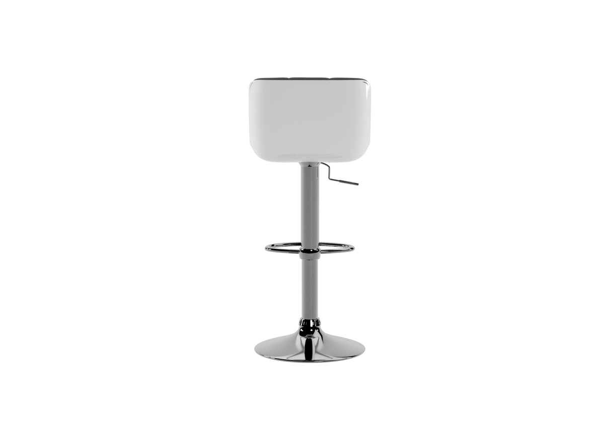 Adjustable Bar Stool Kurt Faux Leather Dark Grey Domestica – Back View on White