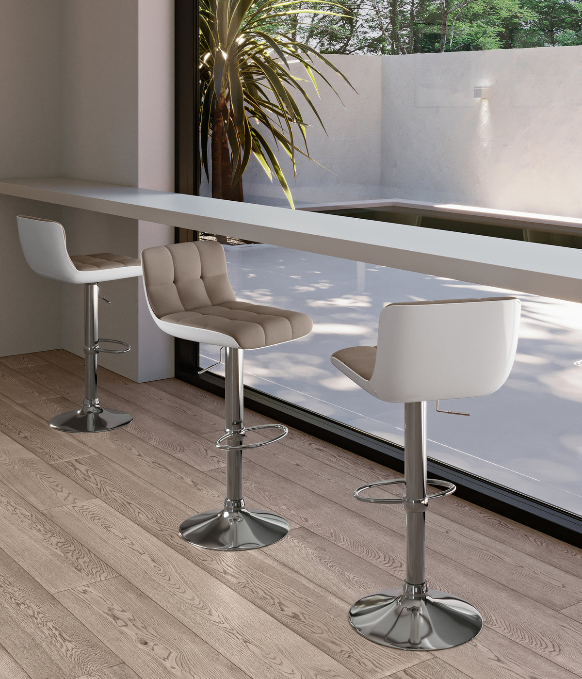 Adjustable Bar Stool Kurt Faux Leather Taupe Domestica – Lifestyle