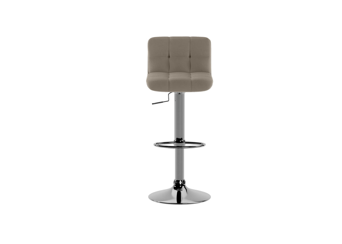 Adjustable Bar Stool Kurt Faux Leather Taupe Domestica – Front View on White