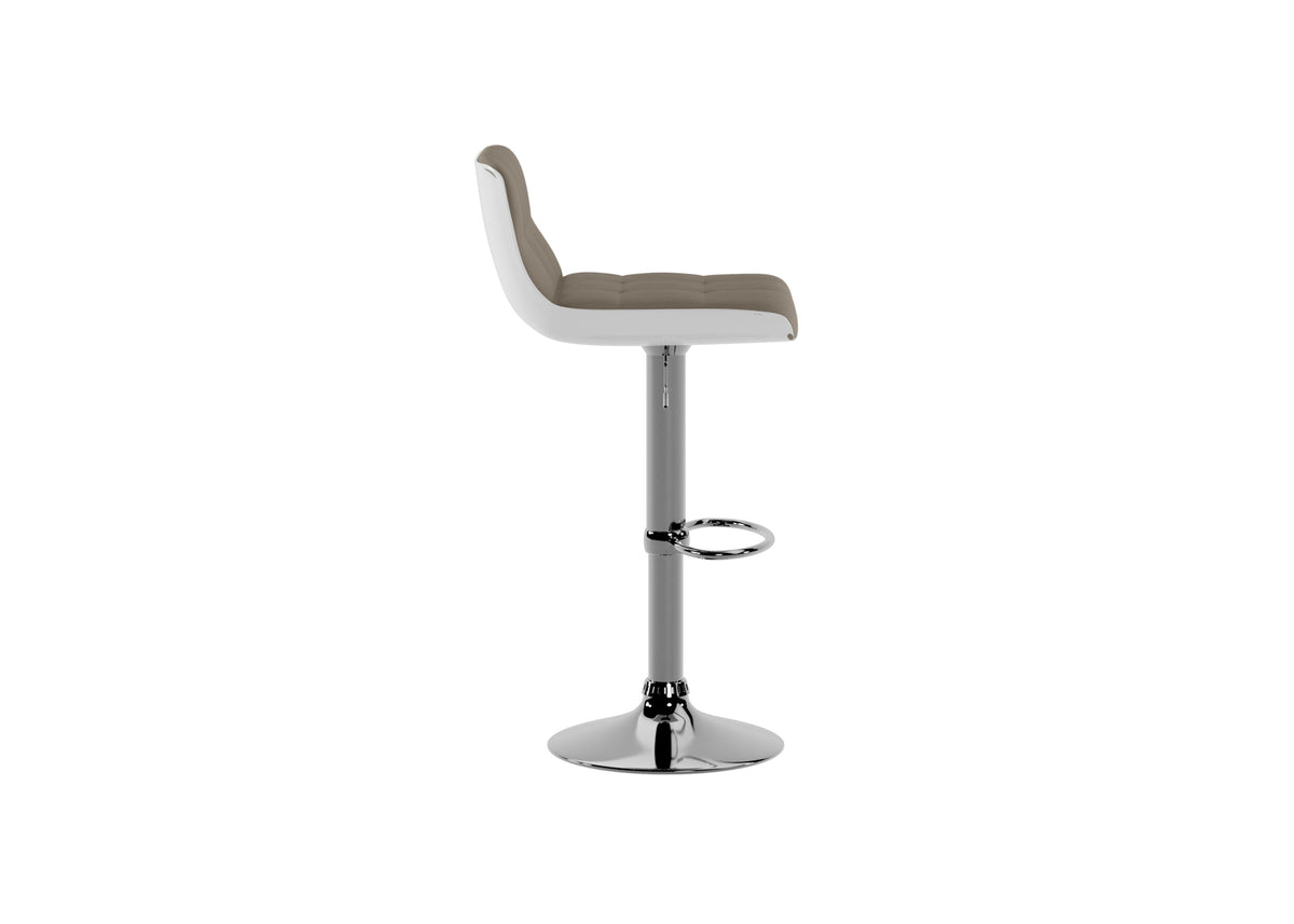 Adjustable Bar Stool Kurt Faux Leather Taupe Domestica – Side View on White