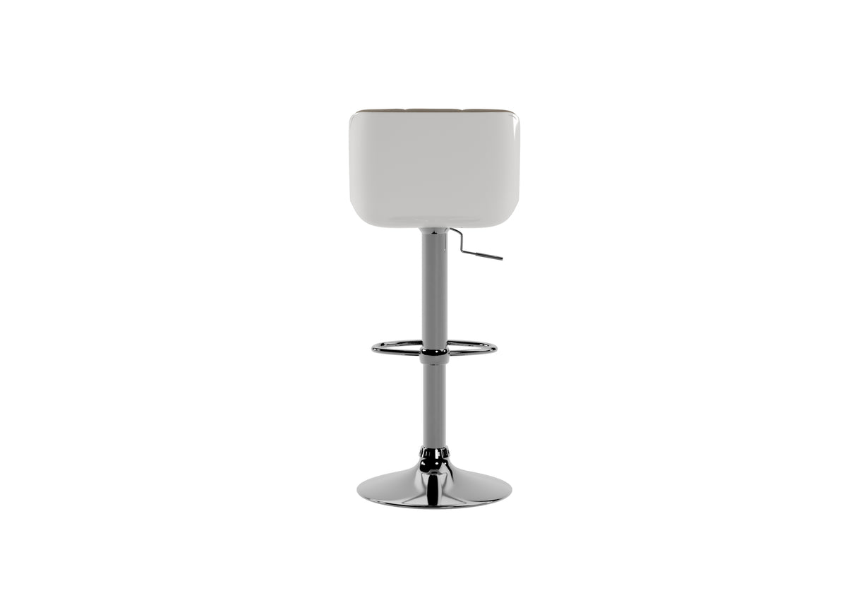Adjustable Bar Stool Kurt Faux Leather Taupe Domestica – Back View on White