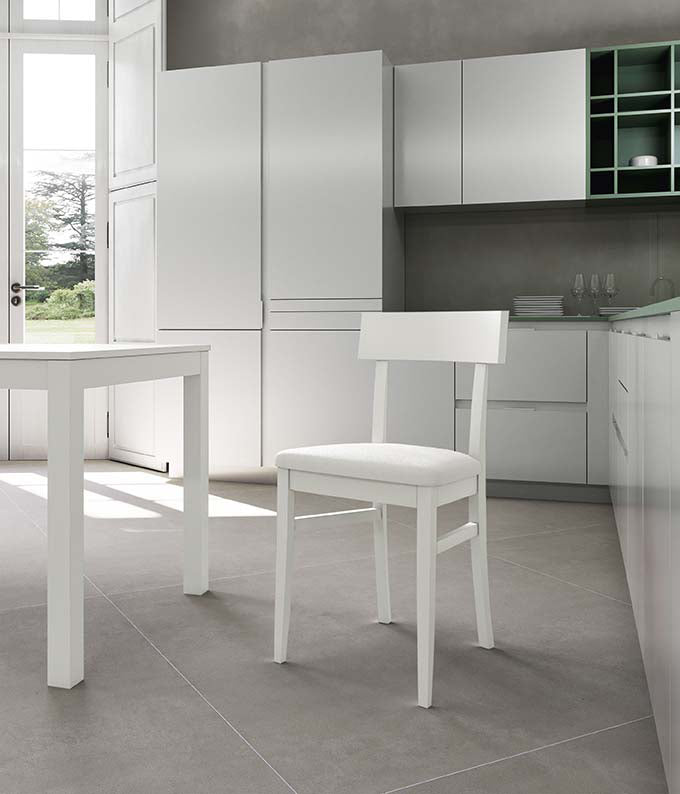 Dining Chair Monaco Lacquered Wood White Domestica – Lifestyle