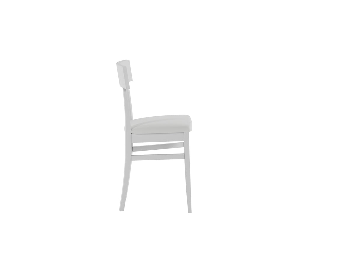 Dining Chair Monaco Lacquered Wood White Domestica – Side View on White