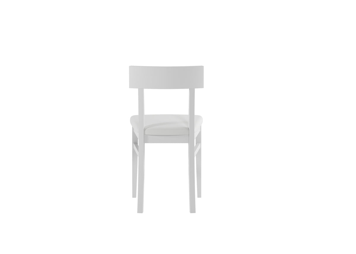 Dining Chair Monaco Lacquered Wood White Domestica – Back View on White
