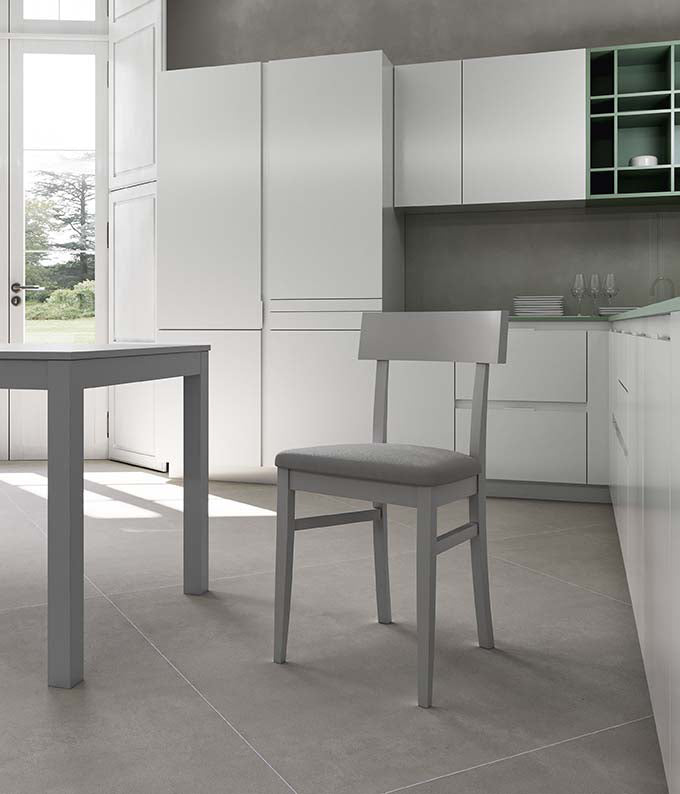 Dining Chair Monaco Lacquered Wood Light Grey Domestica – Lifestyle