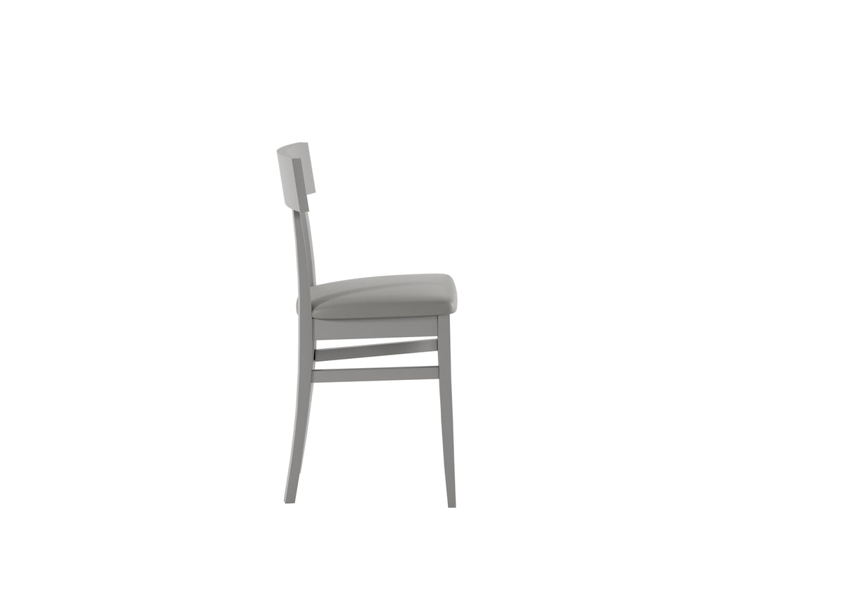 Dining Chair Monaco Lacquered Wood Light Grey Domestica – Side View on White