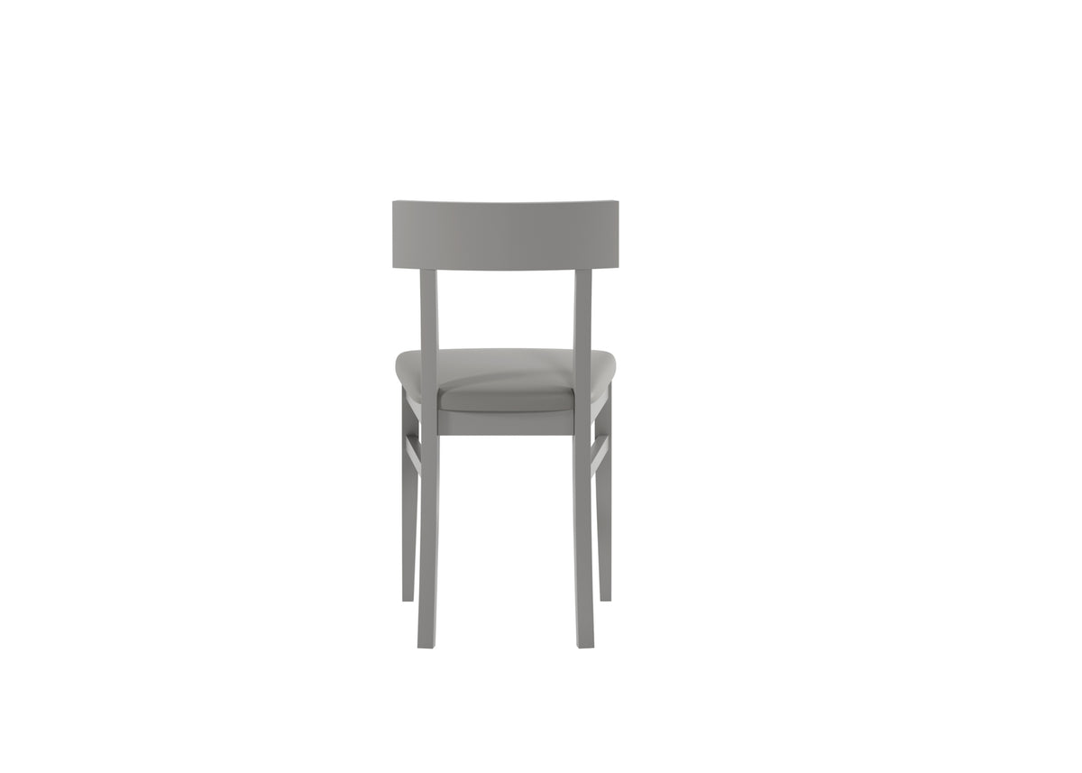 Dining Chair Monaco Lacquered Wood Light Grey Domestica – Back View on White