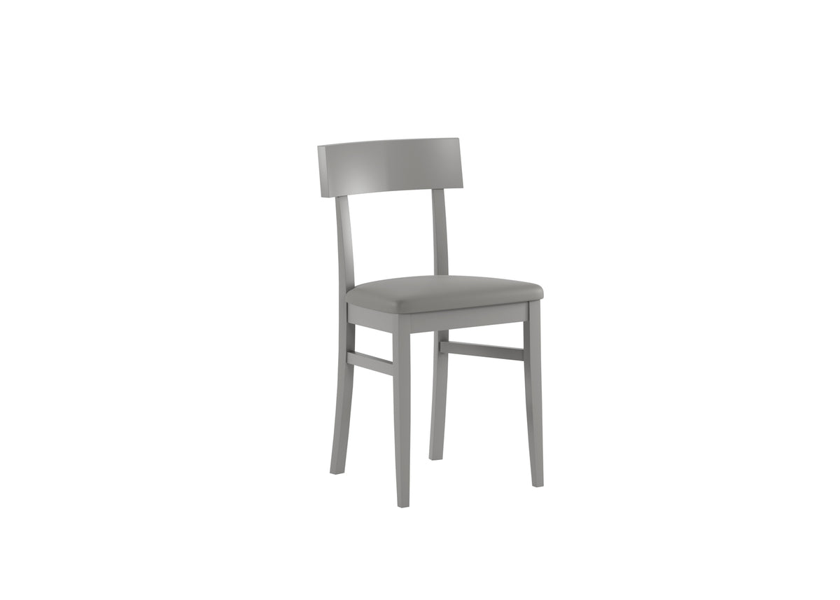 Dining Chair Monaco Lacquered Wood Light Grey Domestica – Three Quarter View on White