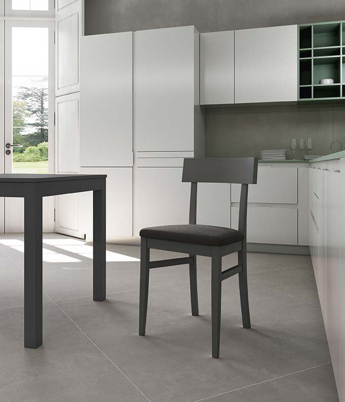Dining Chair Monaco Lacquered Wood Dark Grey Domestica – Lifestyle