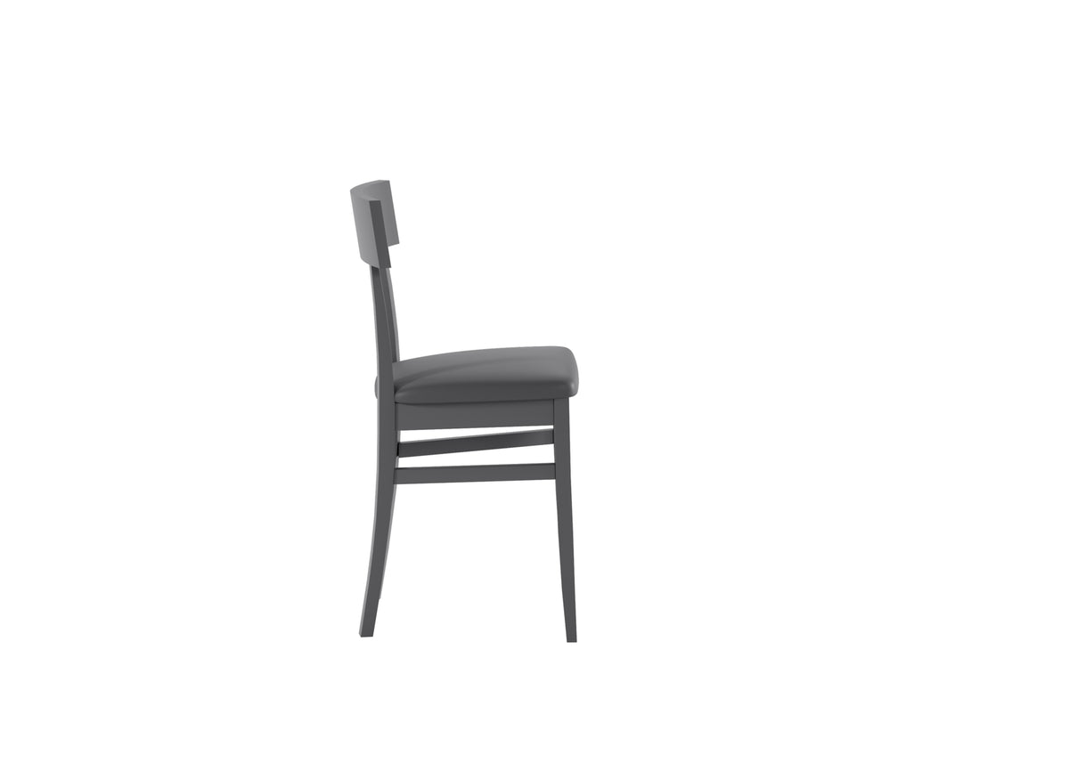 Dining Chair Monaco Lacquered Wood Dark Grey Domestica – Side View on White
