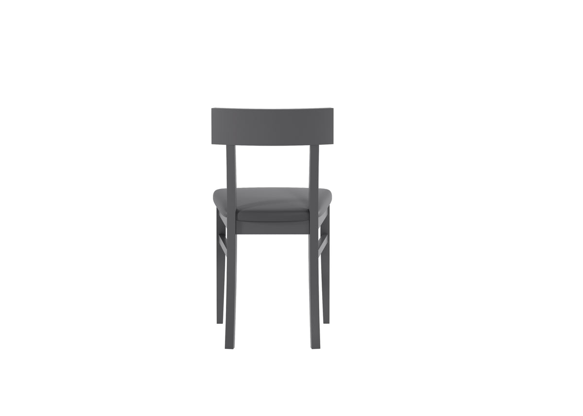Dining Chair Monaco Lacquered Wood Dark Grey Domestica – Back View on White