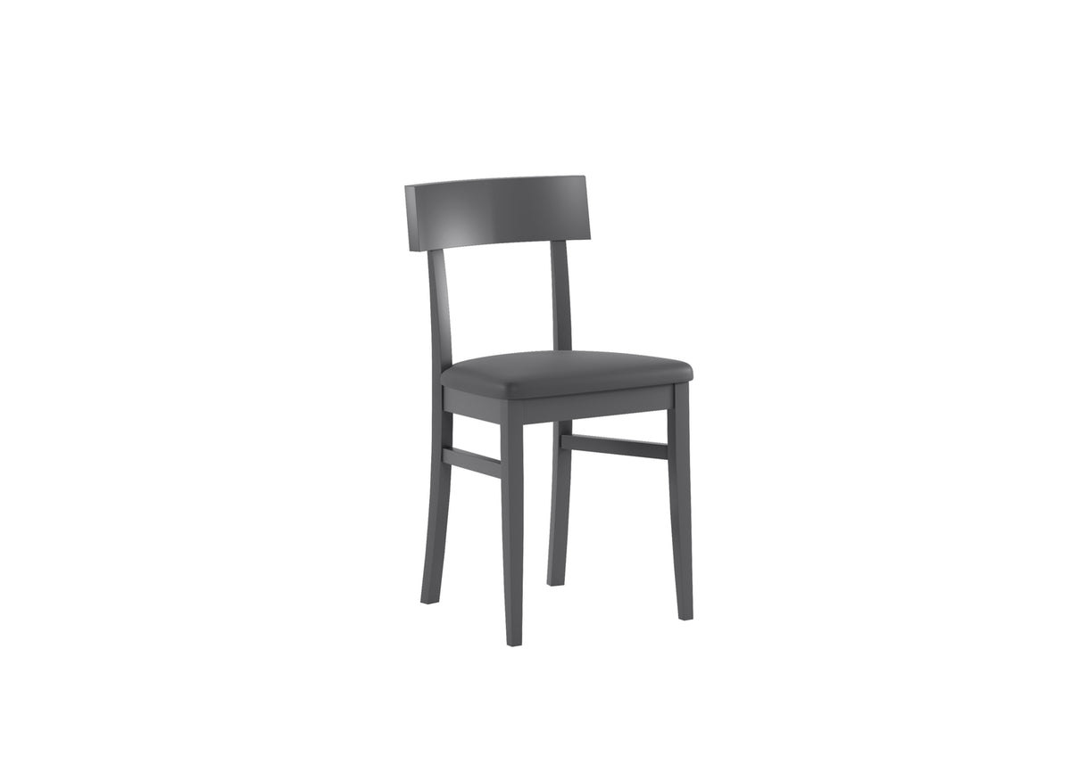 Dining Chair Monaco Lacquered Wood Dark Grey Domestica – Three Quarter View on White