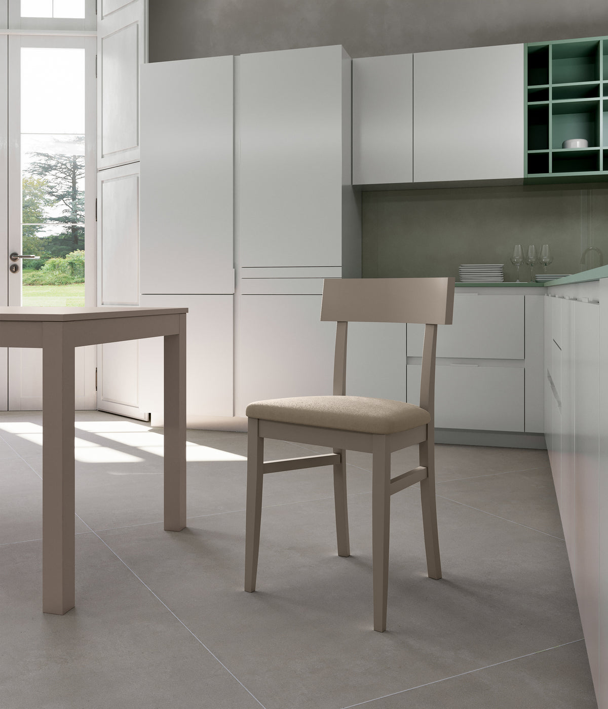 Dining Chair Monaco Lacquered Wood Taupe Domestica – Lifestyle