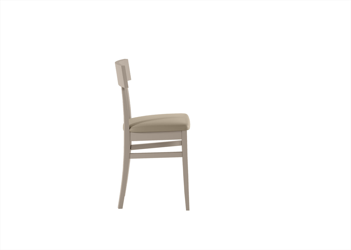 Dining Chair Monaco Lacquered Wood Taupe Domestica – Side View on White