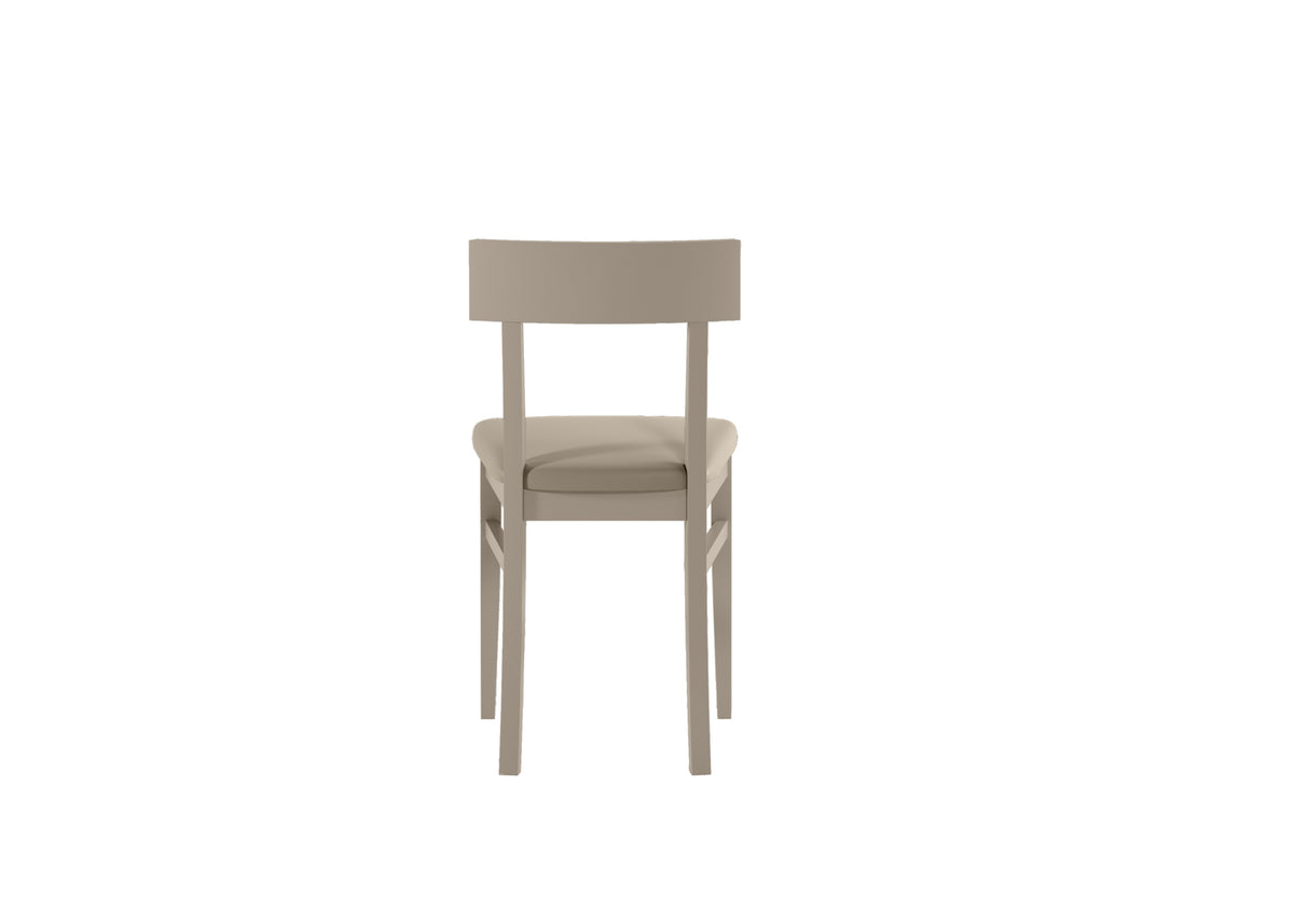 Dining Chair Monaco Lacquered Wood Taupe Domestica – Back View on White