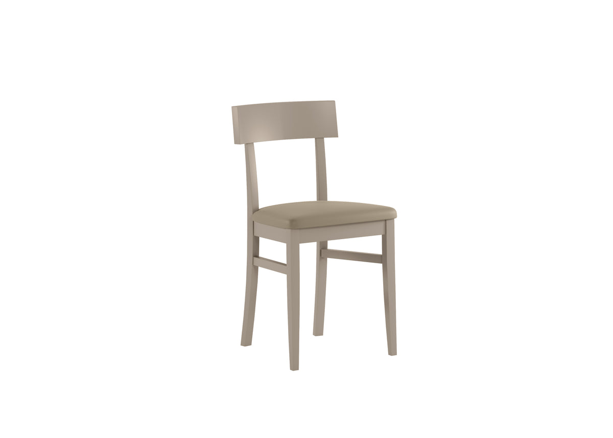 Dining Chair Monaco Lacquered Wood Taupe Domestica – Three Quarter View on White