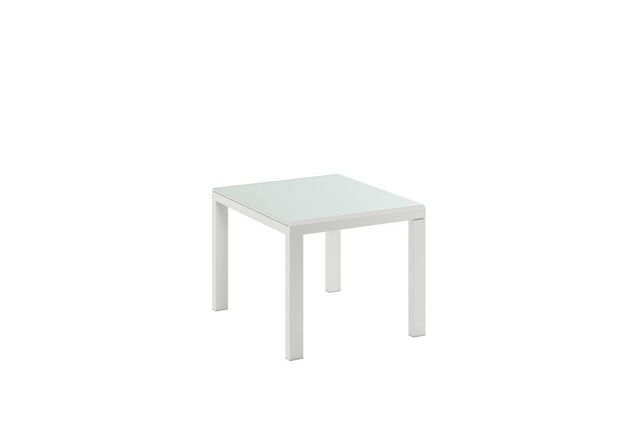 Extendable Dining Table Banner 90-163.5 cm Glass Extra White Domestica – Product View on White