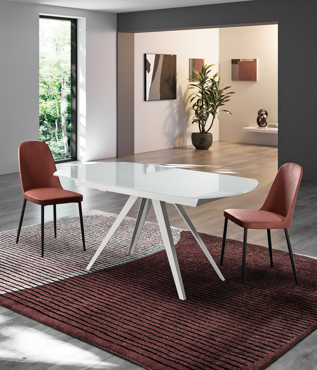 Extendable Dining Table Kyoto 120-180 cm Glass Extra White Domestica – Lifestyle