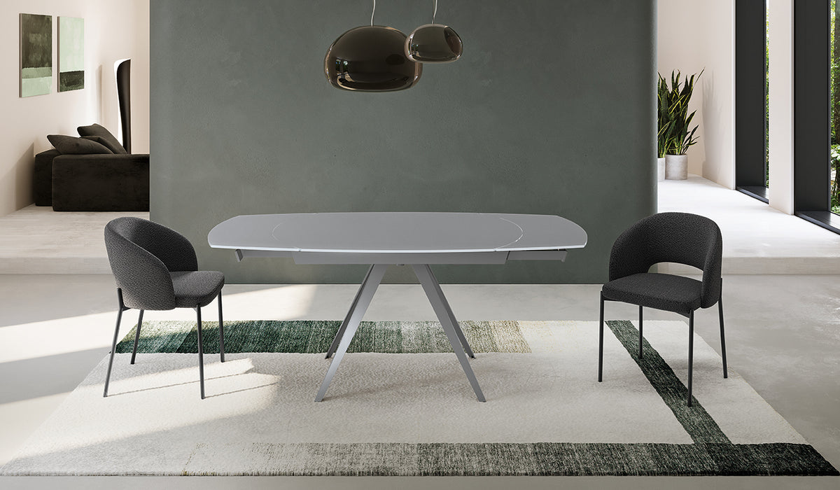 Extendable Dining Table Kyoto 120-180 cm Glass Grey Domestica – Lifestyle