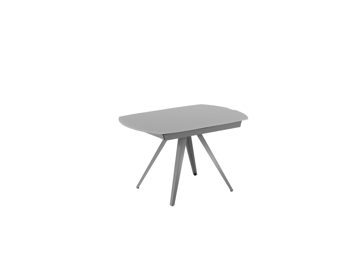 Extendable Dining Table Kyoto 120-180 cm Glass Grey Domestica – Product View on White