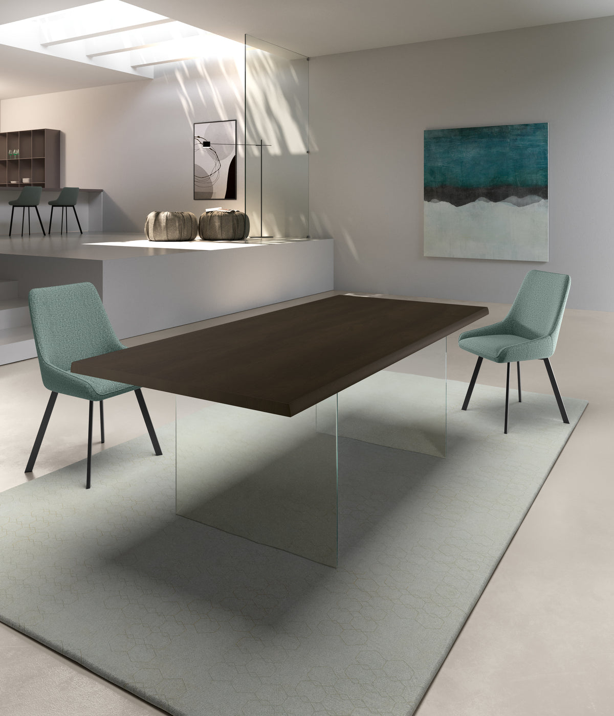 Dining Table Snooker 200 cm Thermo-Treated Oak Domestica – Lifestyle