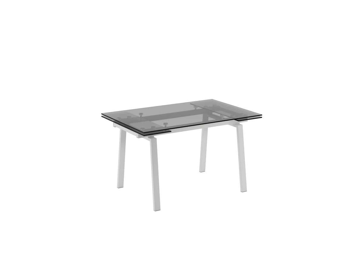 Extendable Dining Table Tommy 140-200 cm Glass Clear / White Domestica – Product View on White