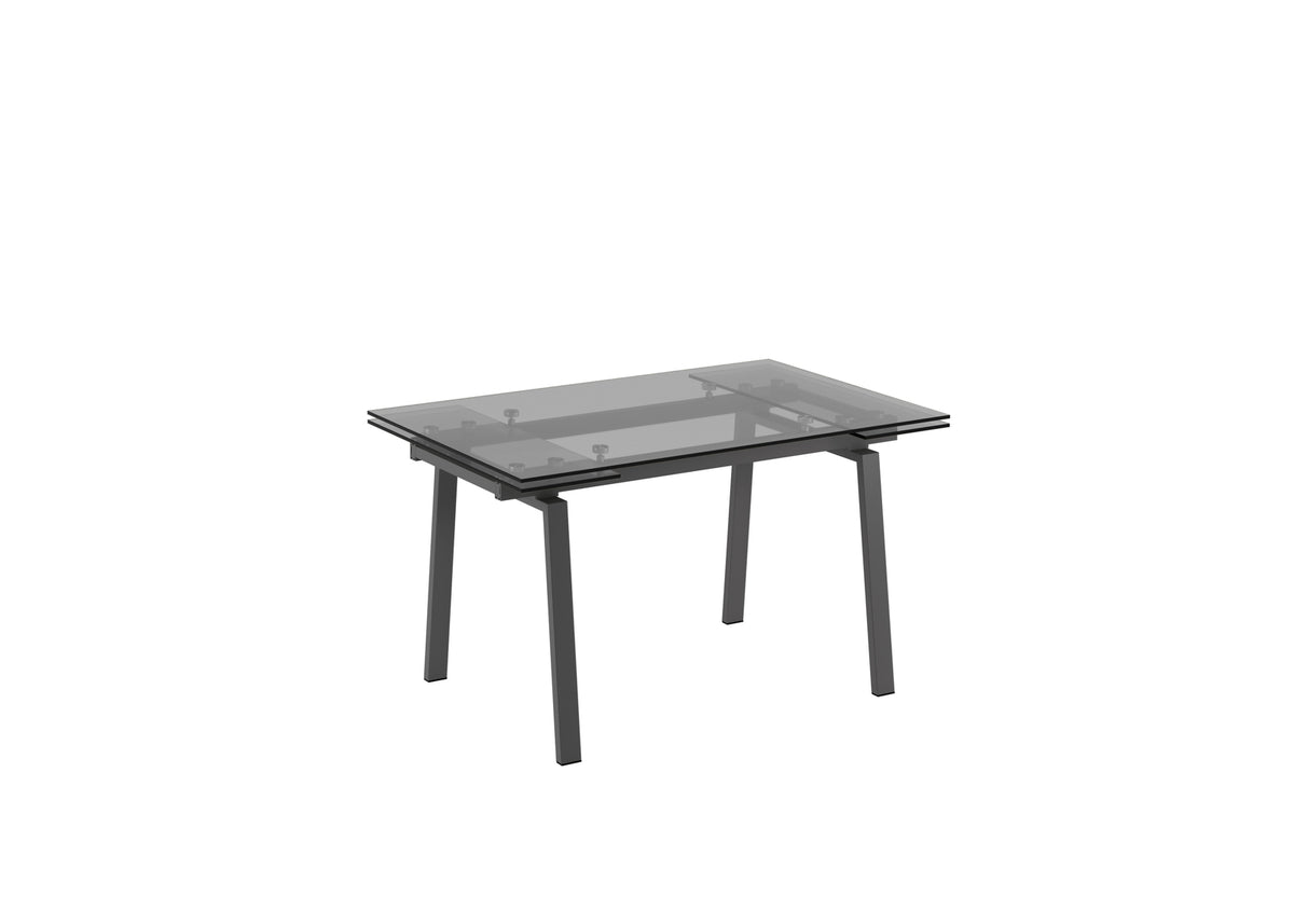 Extendable Dining Table Tommy 140-200 cm Glass Clear / Grey Domestica – Product View on White
