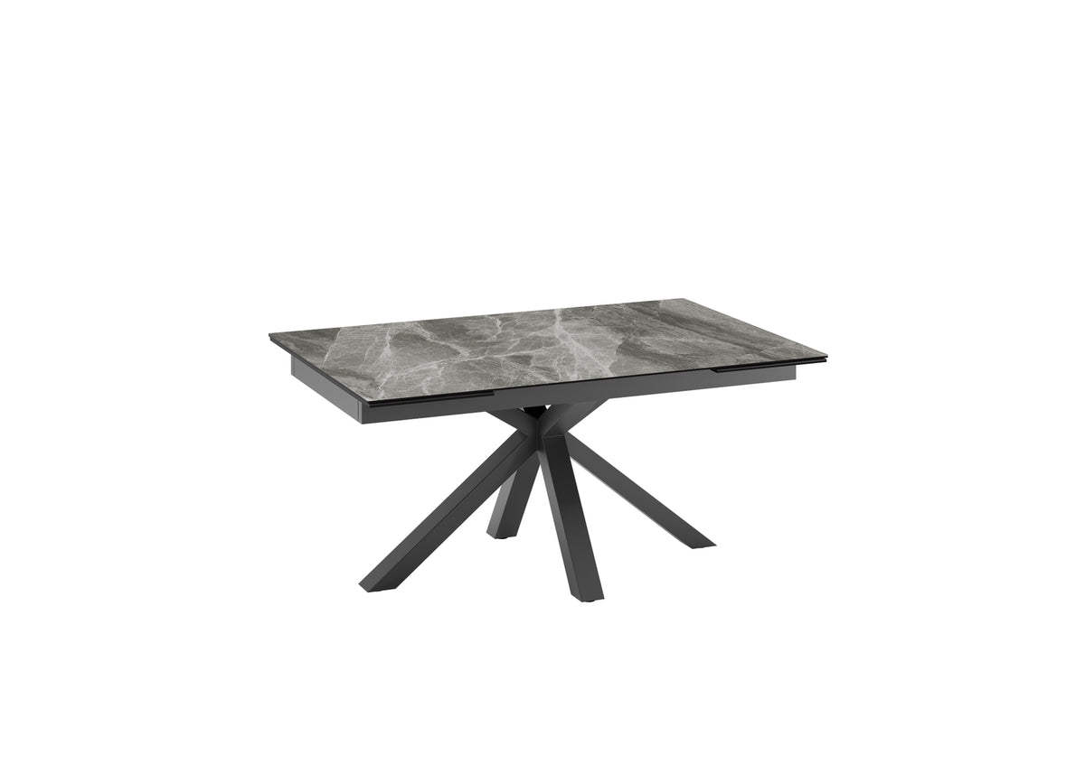 Extendable Dining Table Ceramica 1 160-240 cm Anthracite Marble / Anthracite Domestica – Product View on White