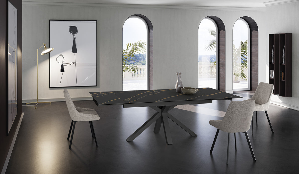 Extendable Dining Table Ceramica 1 160-240 cm Black Portoro / Anthracite Domestica – Lifestyle