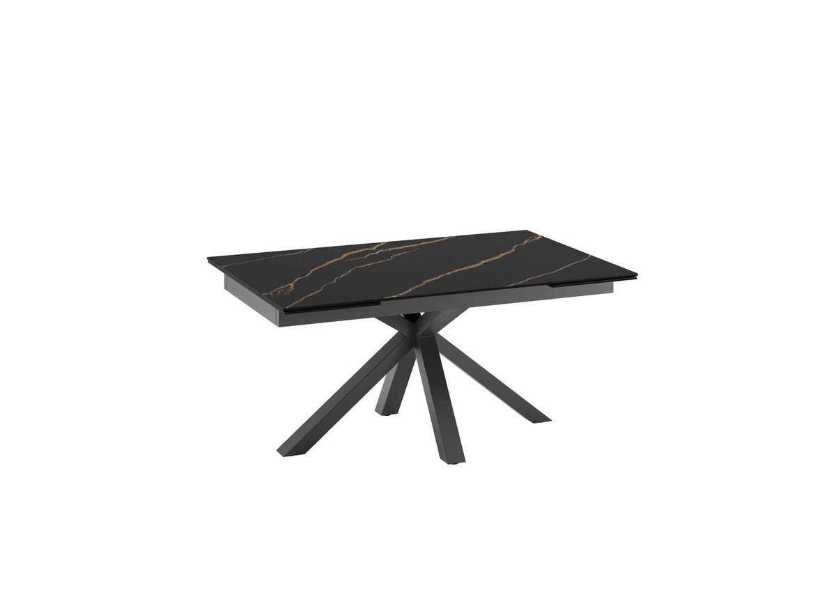 Extendable Dining Table Ceramica 1 160-240 cm Black Portoro / Anthracite Domestica – Product View on White