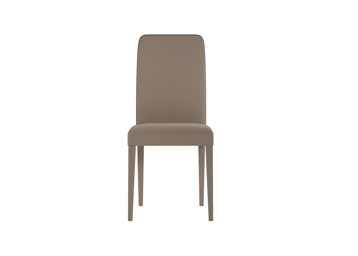 Dining Chair Anita Faux Leather Beige / Brown Domestica – Front View on White