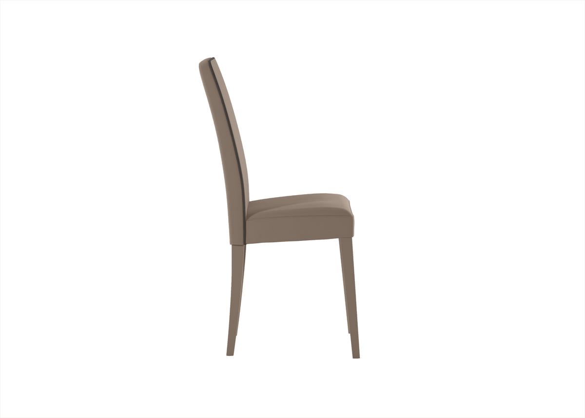 Dining Chair Anita Faux Leather Beige / Brown Domestica – Side View on White