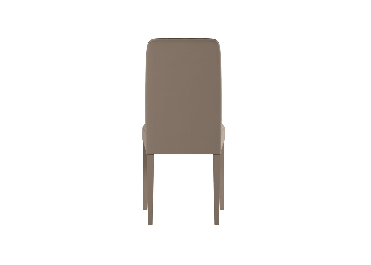 Dining Chair Anita Faux Leather Beige / Brown Domestica – Back View on White