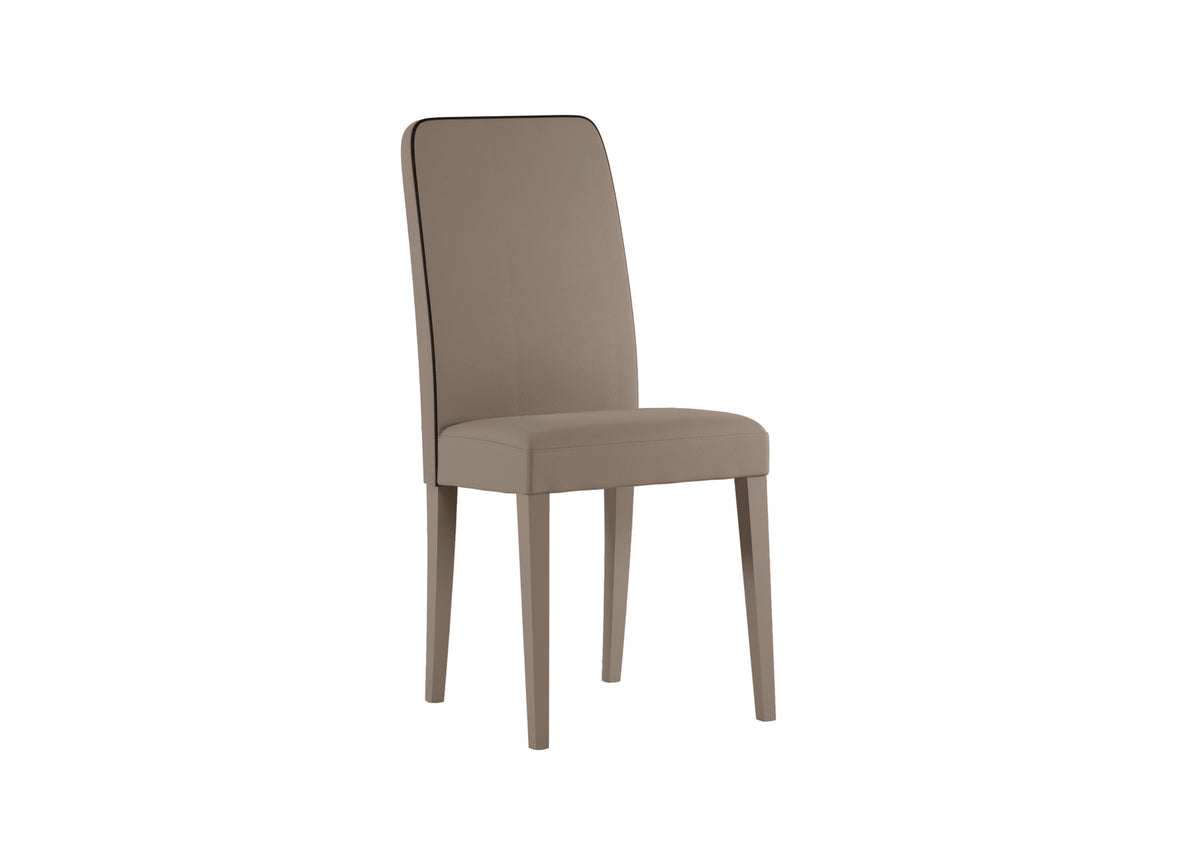 Dining Chair Anita Faux Leather Beige / Brown Domestica – Three Quarter View on White