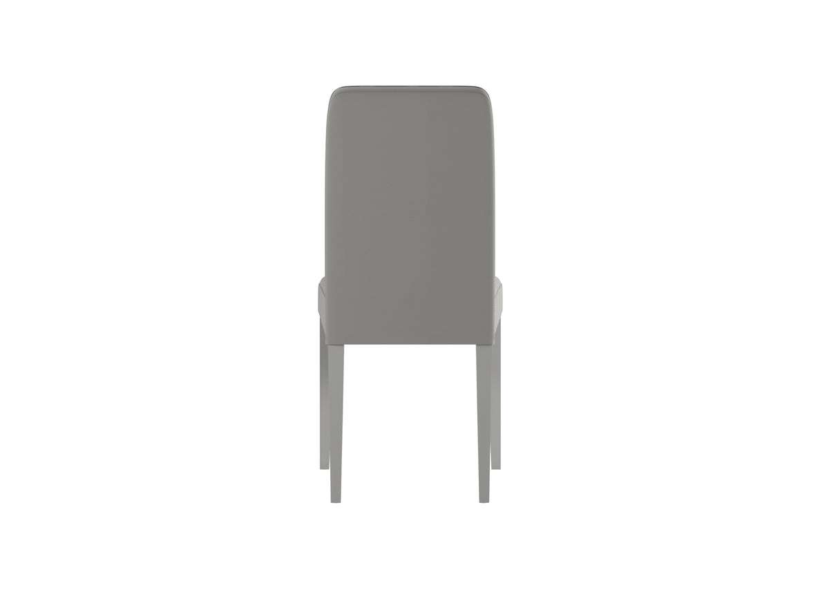 Dining Chair Anita Faux Leather Light Grey / Dark Grey Domestica – Back View on White