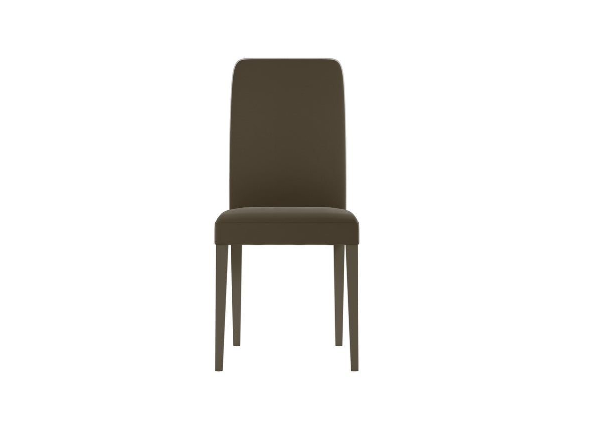 Dining Chair Anita Faux Leather Taupe / White Domestica – Front View on White