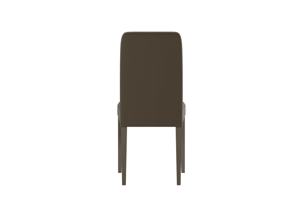 Dining Chair Anita Faux Leather Taupe / White Domestica – Back View on White