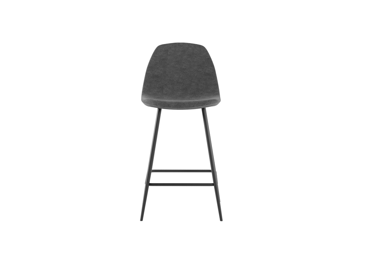 Counter Stool Brigitte Vintage Grey Domestica – Front View on White