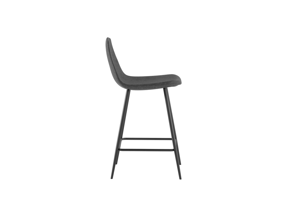 Counter Stool Brigitte Vintage Grey Domestica – Side View on White