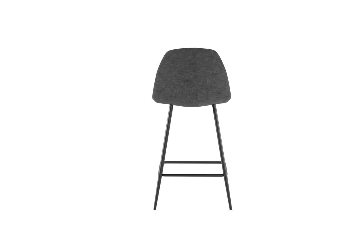 Counter Stool Brigitte Vintage Grey Domestica – Back View on White