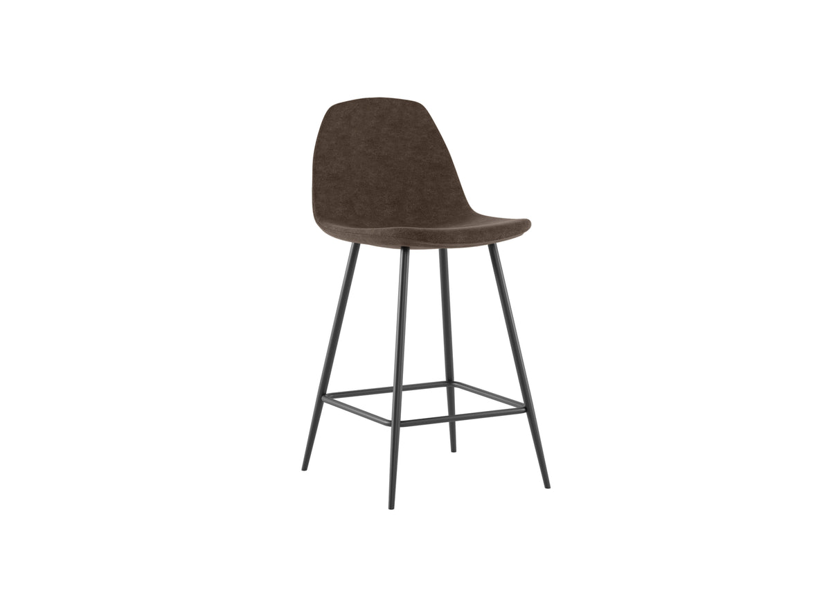 Counter Stool Brigitte Vintage Mocha Domestica – Three Quarter View on White