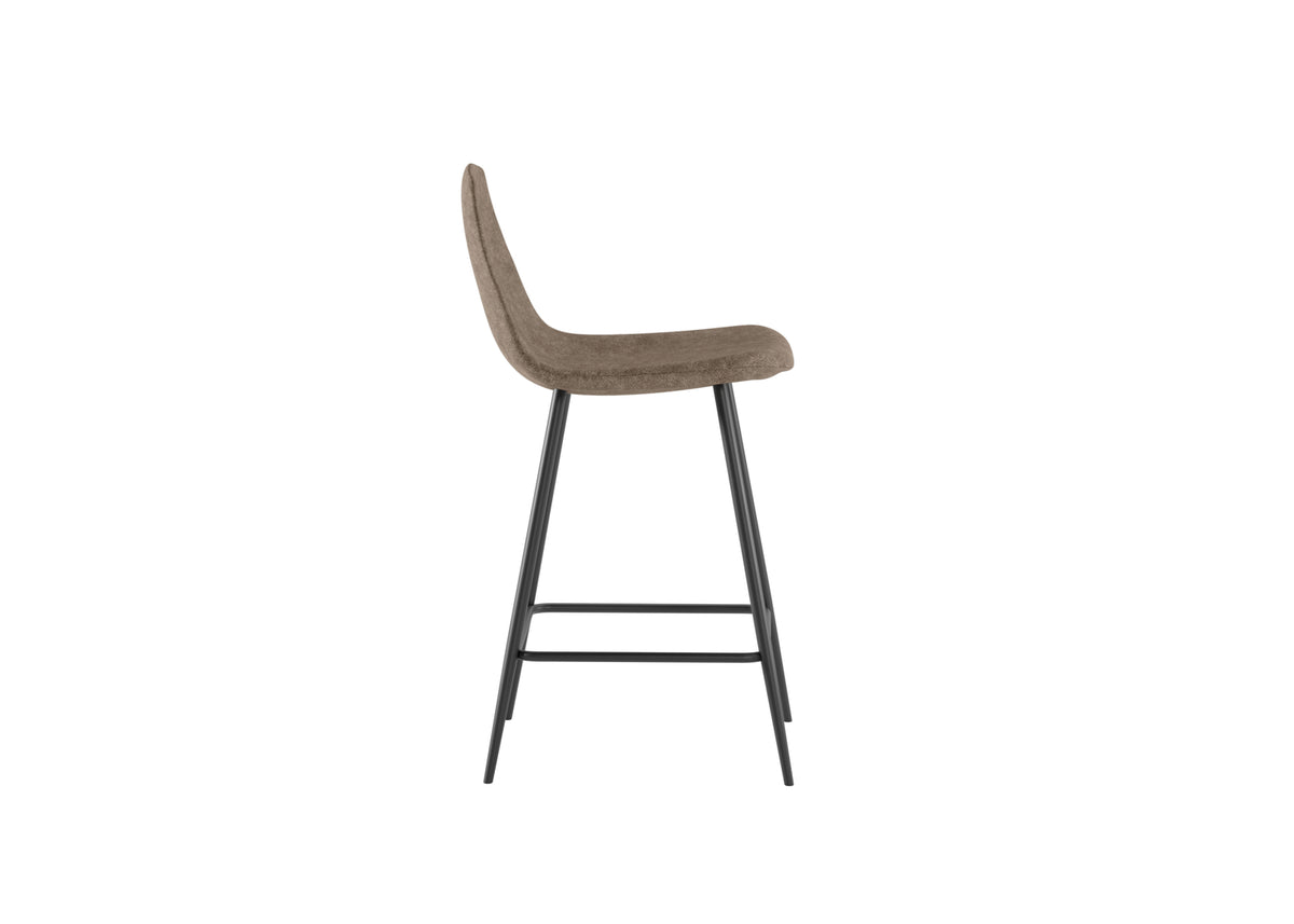 Counter Stool Brigitte Taupe Domestica – Side View on White