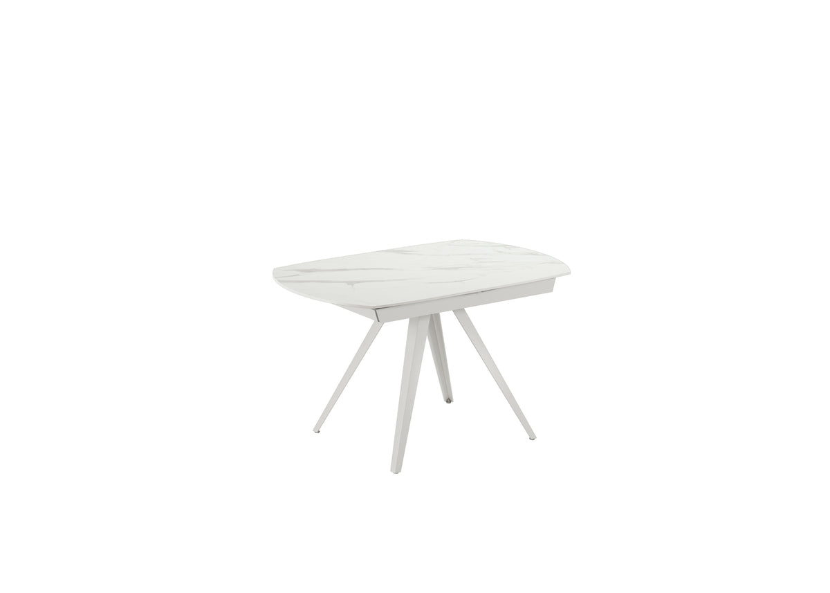 Extendable Dining Table Kyoto 120-180 cm Ceramic Calacatta White / White Domestica – Product View on White