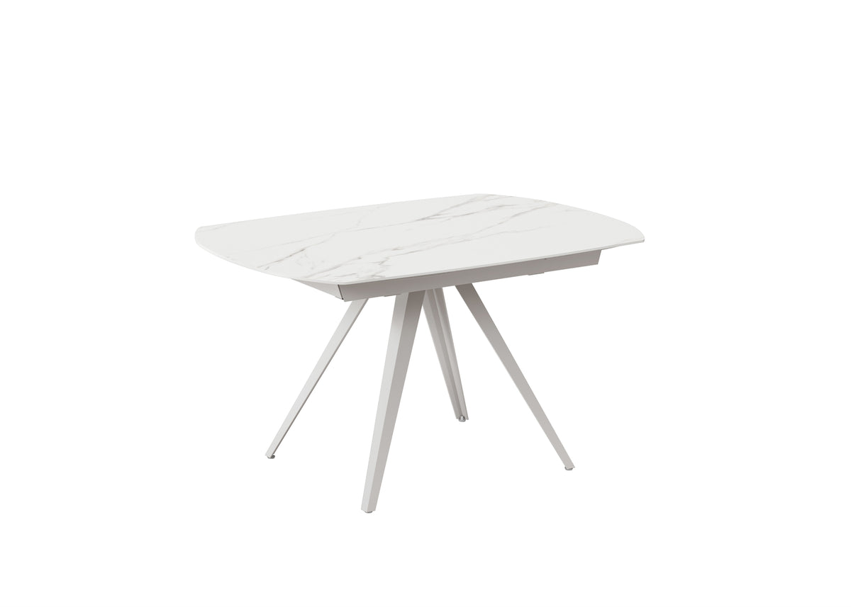 Extendable Dining Table Kyoto 140-200 cm Ceramic Calacatta White / White Domestica – Product View on White