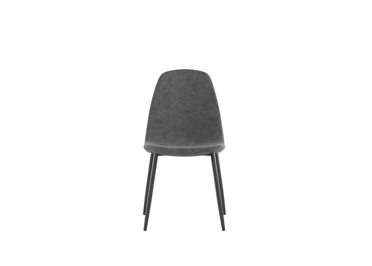 Dining Chair Brigitte Vintage Grey Domestica – Front View on White