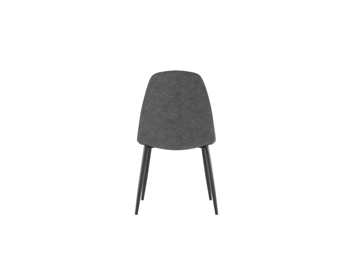 Dining Chair Brigitte Vintage Grey Domestica – Back View on White