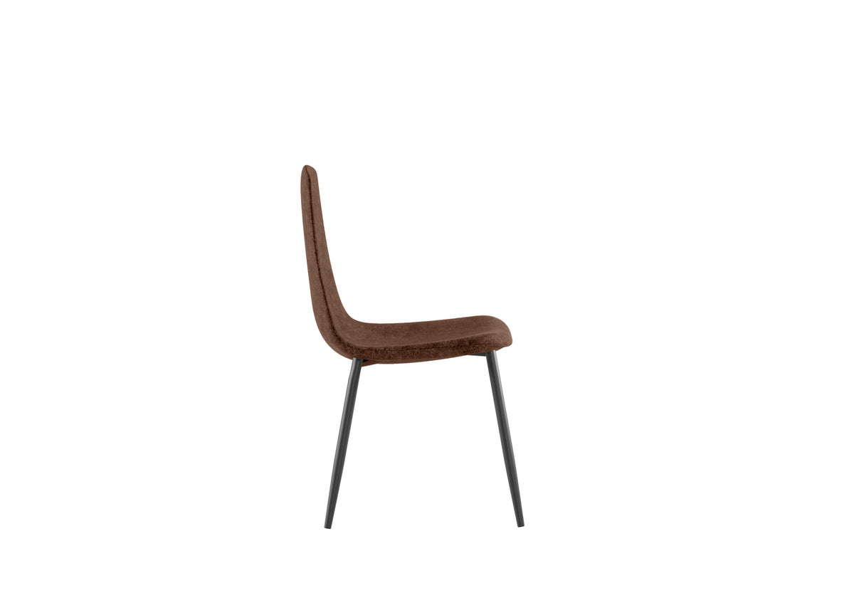 Dining Chair Brigitte Brown Domestica – Side View on White