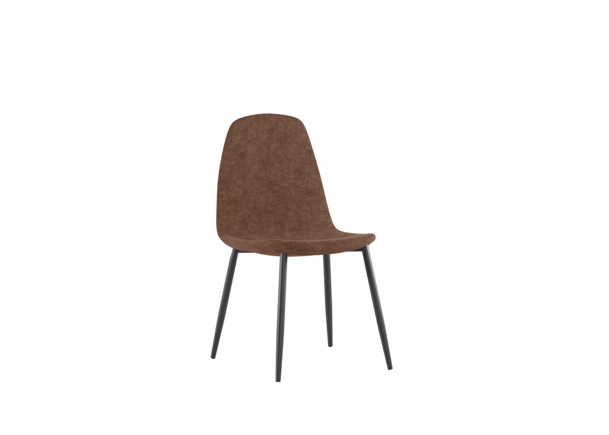 Dining Chair Brigitte Brown Domestica – Three Quarter View on White