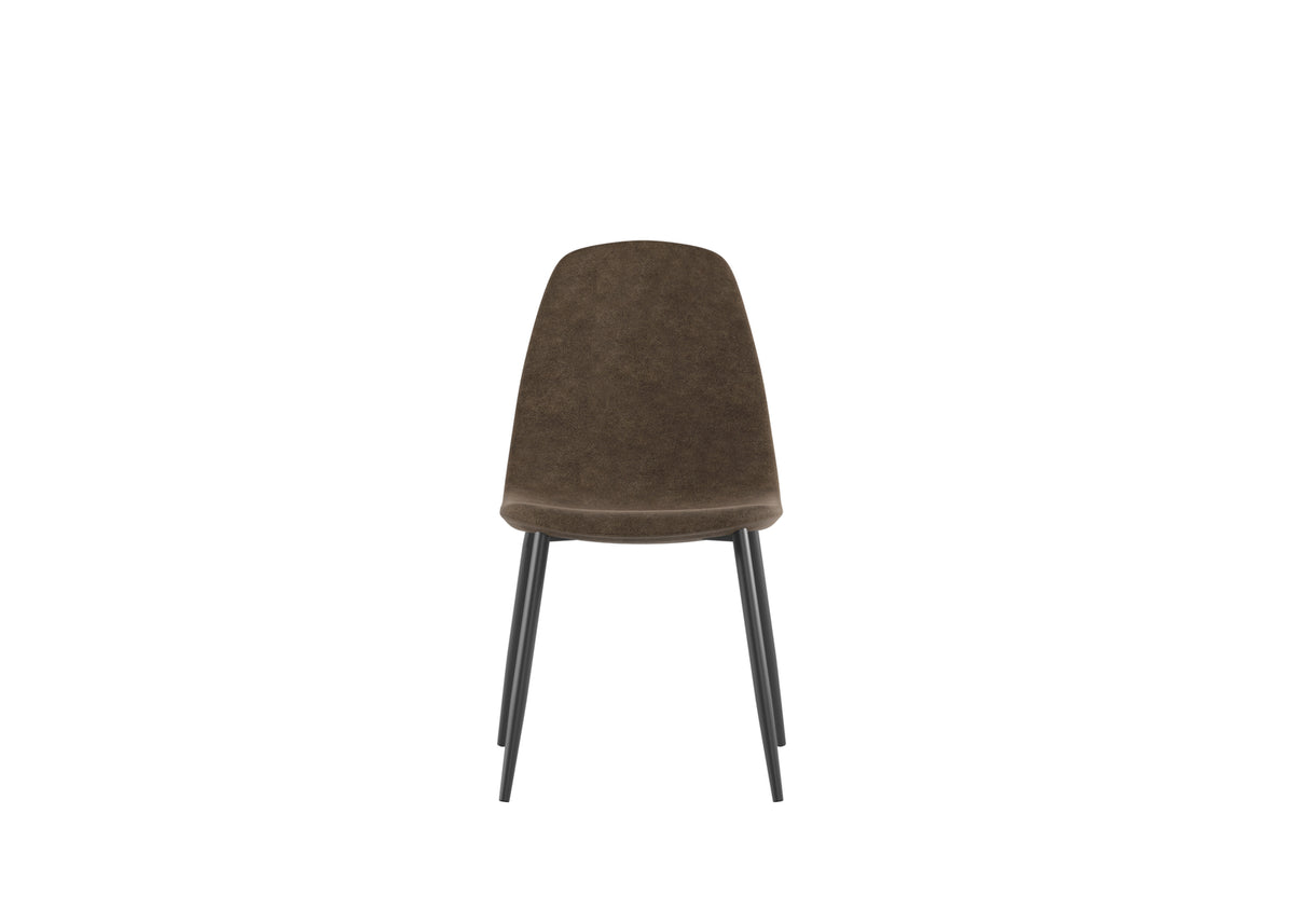 Dining Chair Brigitte Vintage Mocha Domestica – Front View on White
