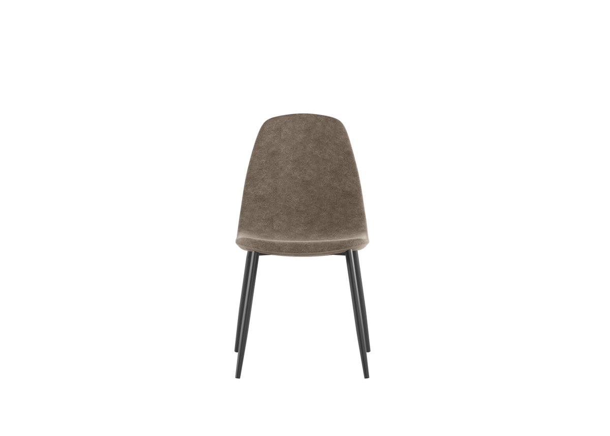 Dining Chair Brigitte Taupe Domestica – Front View on White